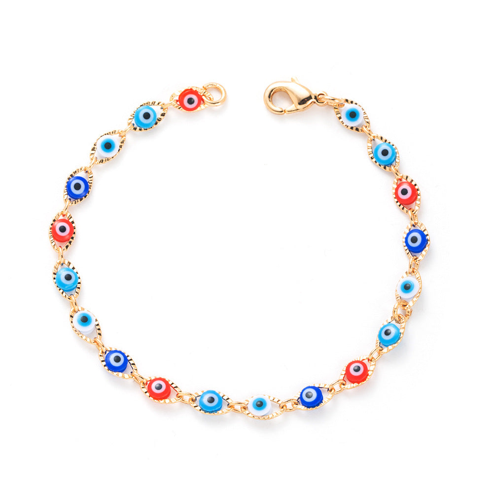 Fashion Copper Gold-Plated Evil Eye Bracelet - Trendy Women's Jewelry Accessory