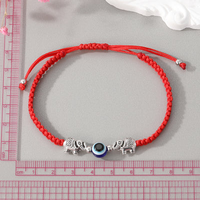 Creative Silver Elephant Beaded Adjustable Bracelet