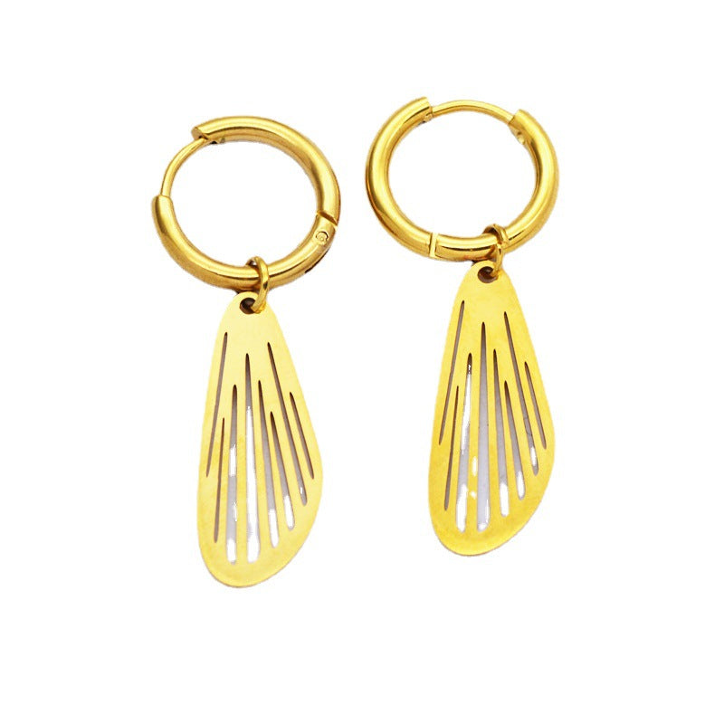 Fashion 14k Gold Stainless Steel Star Earrings for Women