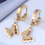 Fashion Butterfly Titanium Steel Earrings with Pearl Bow Nail Art Accessories