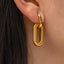 Fashion Punk Stainless Steel 18k Gold Plated Oval Drop Earrings