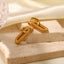 Fashion Punk Stainless Steel 18k Gold Plated Oval Drop Earrings