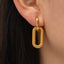 Fashion Punk Stainless Steel 18k Gold Plated Oval Drop Earrings