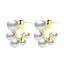 Fashion Pearl Earrings Retro Geometric C-shape Alloy Earrings
