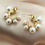 Fashion Pearl Earrings Retro Geometric C-shape Alloy Earrings