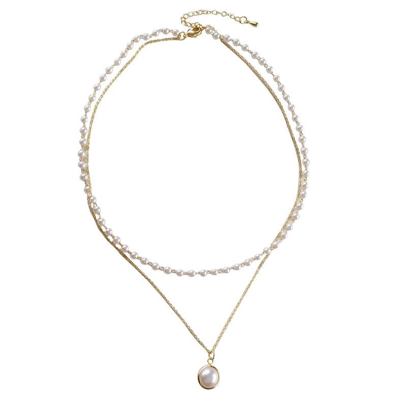 Elegant Pearl Multi-Layered Alloy Choker Necklace