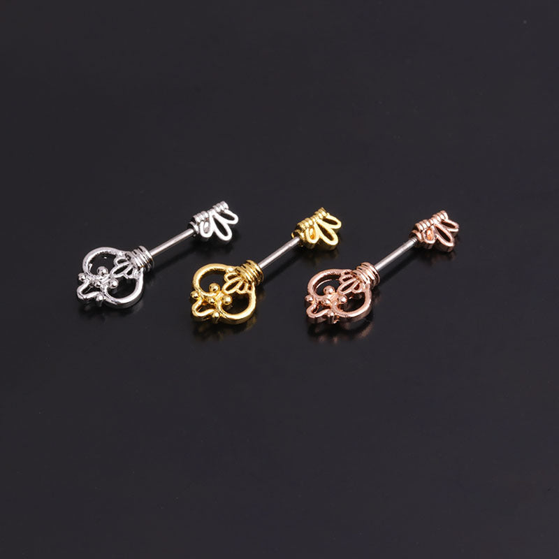 Fashion Piercing Screw  Colorful Zircon Earrings