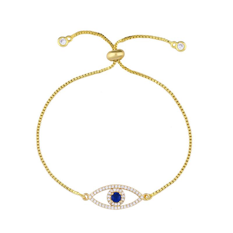 Evil Eye Zirconia Adjustable Bracelet with Full Diamond Design