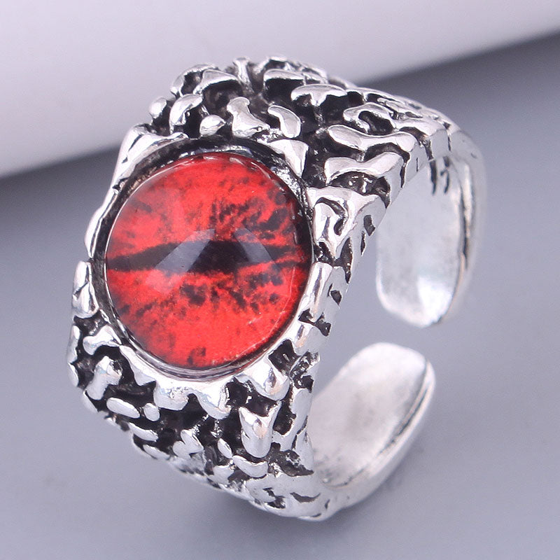 Vintage Red Devil Eye Adjustable Ring