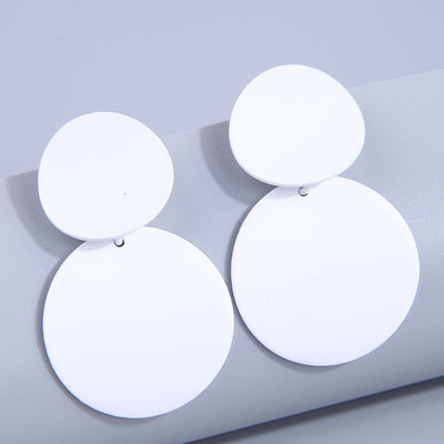 Fashion Round Alloy Drop Earrings 1 Pair