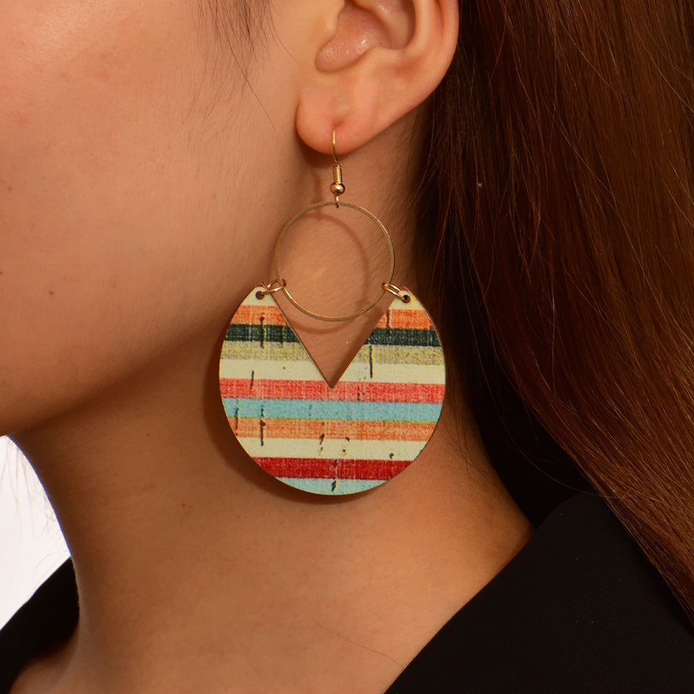 Bohemian Colorful Round Alloy Drop Earrings for Women