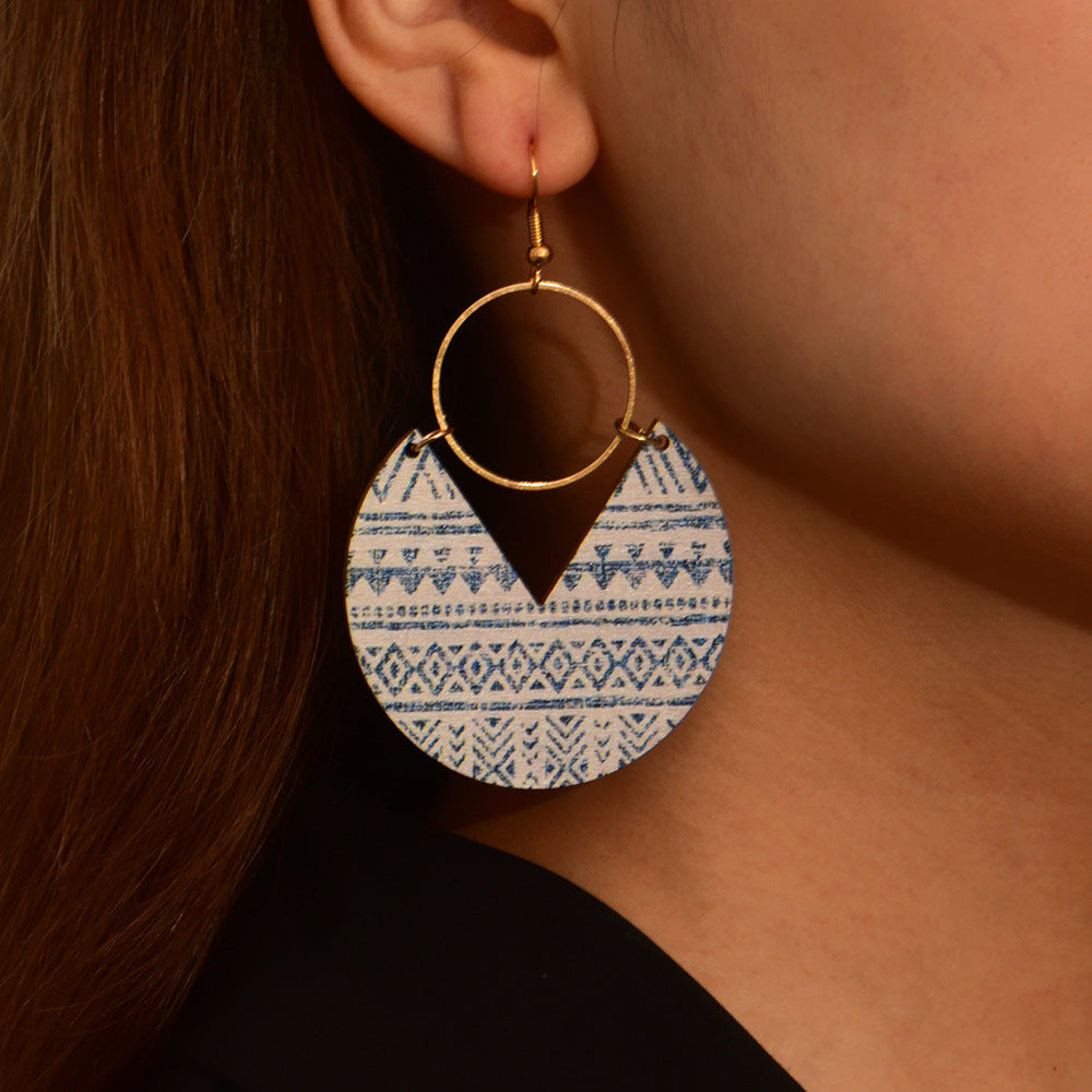 Bohemian Colorful Round Alloy Drop Earrings for Women