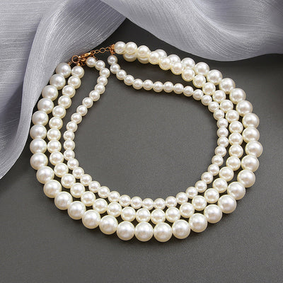 Fashion Round Artificial Pearl Women'S Necklace 1 Piece