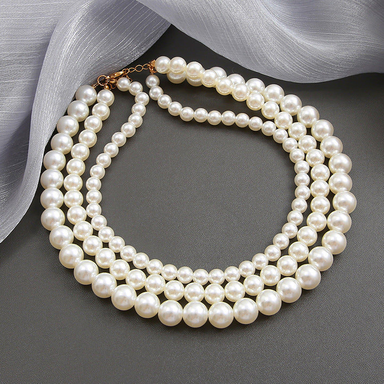 Fashion Layered Baroque Pearl Necklace for Women