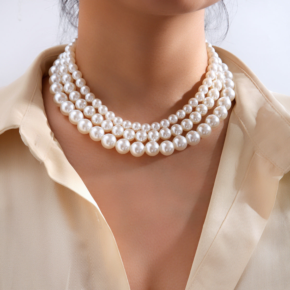 Fashion Layered Baroque Pearl Necklace for Women