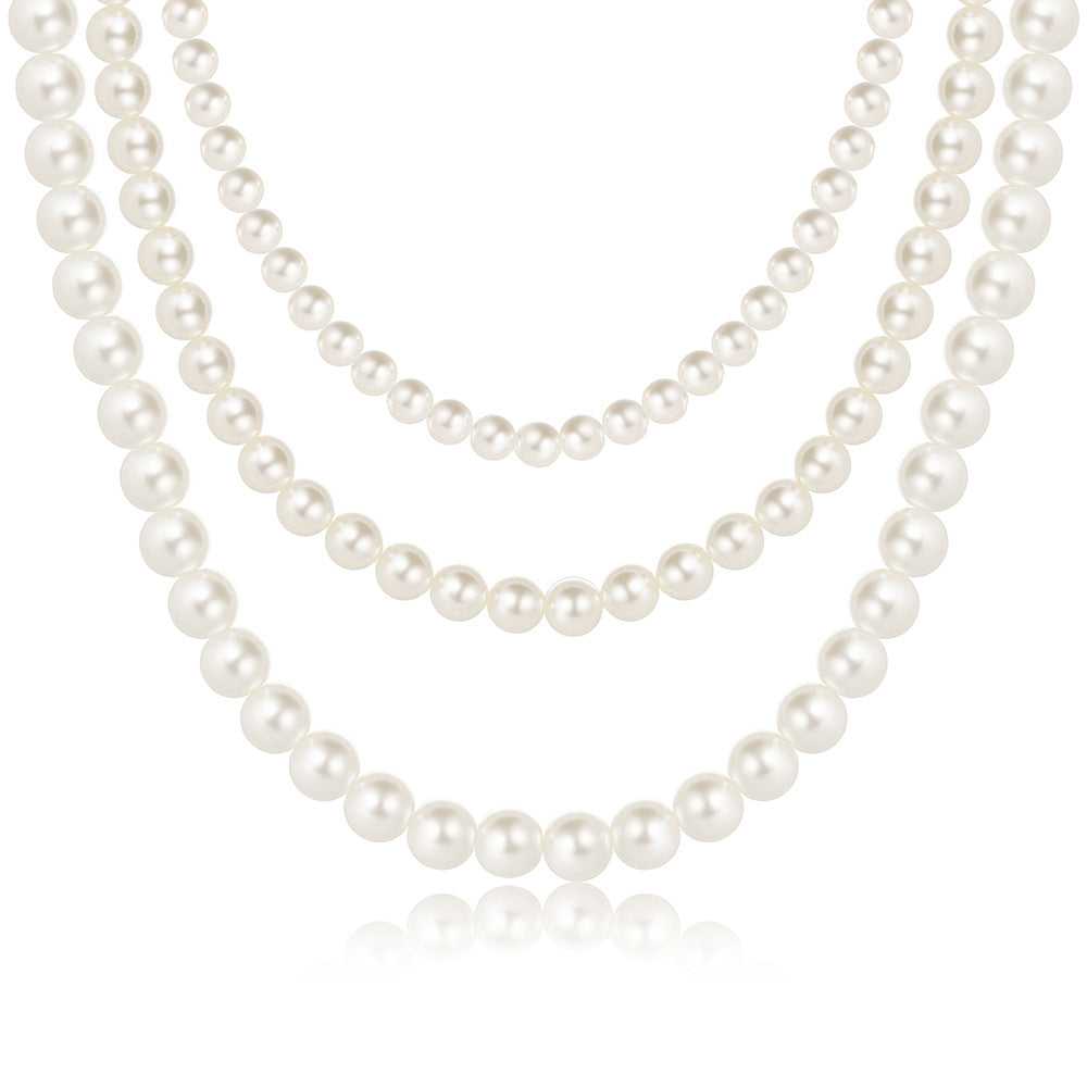 Fashion Layered Baroque Pearl Necklace for Women