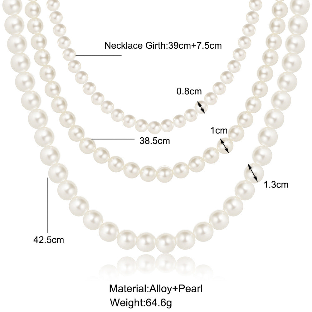 Fashion Layered Baroque Pearl Necklace for Women