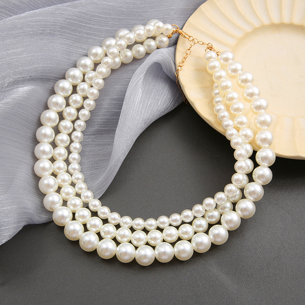 Fashion Layered Baroque Pearl Necklace for Women