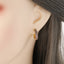 Fashion Round Copper Gold Plated Zircon Earrings 1 Pair