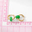 Fashion Vintage Textured Natural Stone Bead Stainless Steel Hoop Earrings