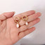 Stainless Steel Pearl Plated Drop Earrings with 18k Gold Freshwater Pearl Pendant