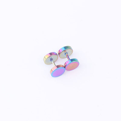 Fashion Round Stainless Steel Plating Ear Studs 1 Piece
