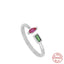 Fashion Round Sterling Silver Inlay Artificial Diamond Rings 1 Piece