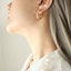 Fashion Tri-Color Titanium Steel Enamel Hoop Earrings
