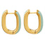 Fashion Tri-Color Titanium Steel Enamel Hoop Earrings