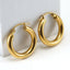 Fashion Minimalist Titanium Steel Gold Hoop Earrings for Women