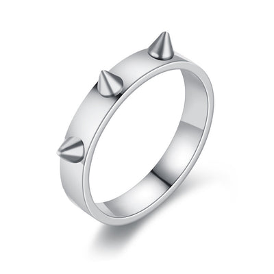 Fashion Titanium Steel Plated Spike Ring for Couples