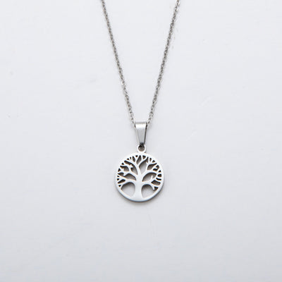 Fashion Round Tree Stainless Steel Plating Pendant Necklace 1 Piece