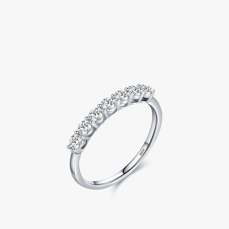 S925 Sterling Silver Inlaid Diamond Stackable Index Finger Ring for Women