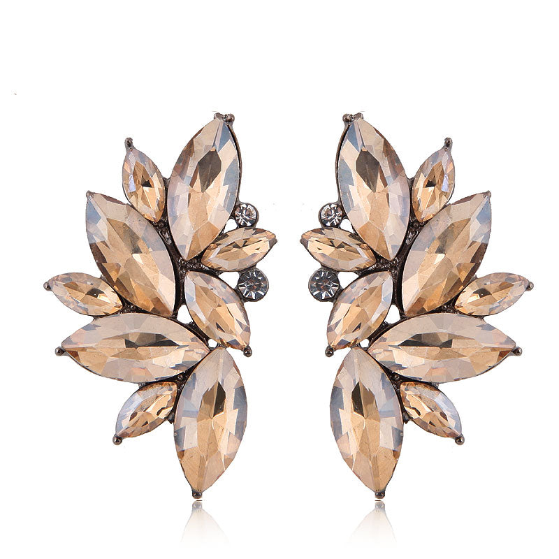 Fashion Shining Branches Leaves Personality Temperament Earrings