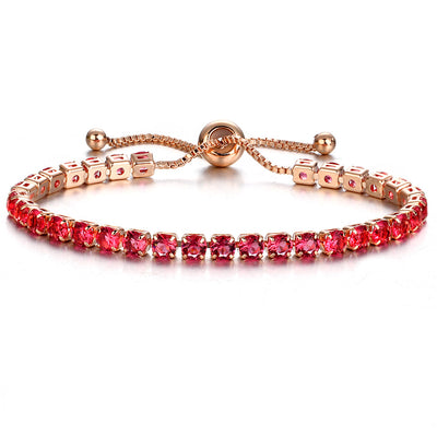 Fashion Shiny Crystal Push-pull Bracelet Ladies Gold Full Diamond Single Row Bracelet Wholesale