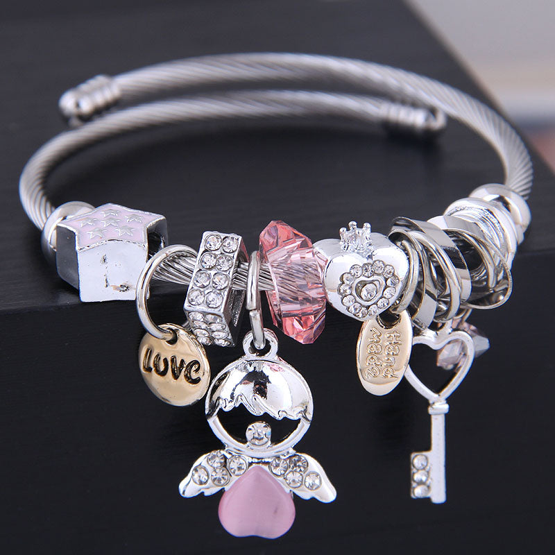 Fashion Angel Doll Crystal Beaded Adjustable Bracelet