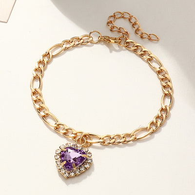 Fashion Simple Full Diamond Love Zircon Bracelet