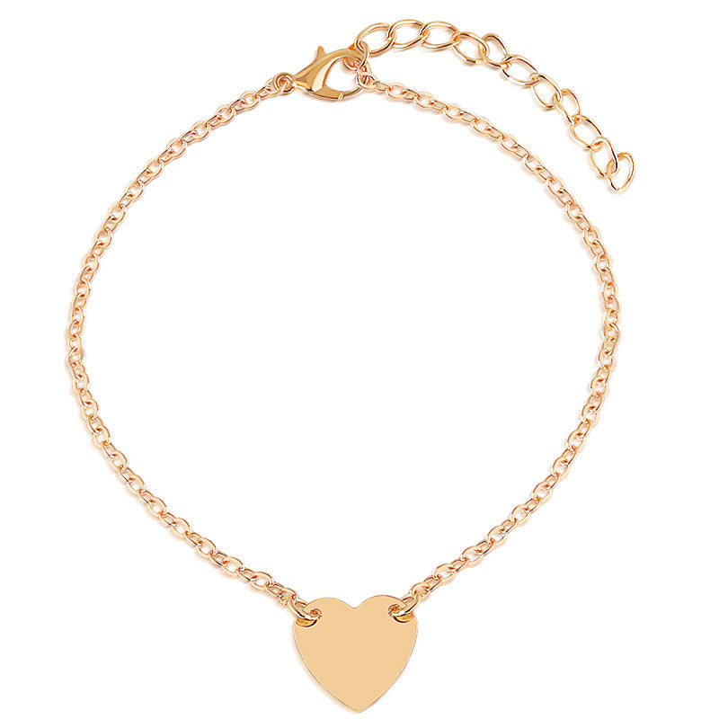 Fashion Simple Love Heart Bracelet and Anklet Jewelry