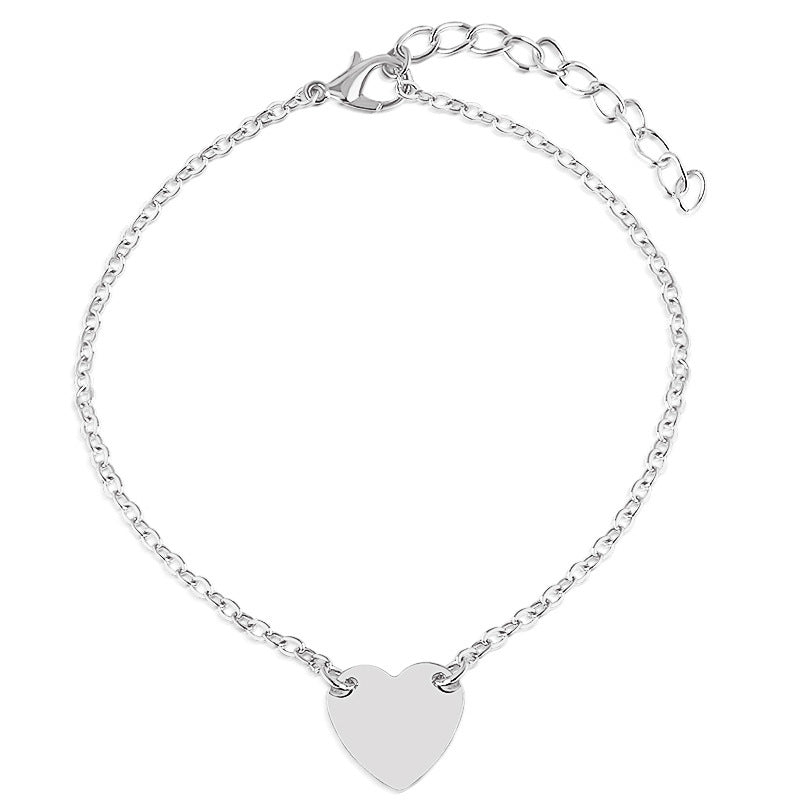 Fashion Simple Love Heart Bracelet and Anklet Jewelry