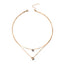Fashion Simple Round Love Rhinestone Two-layer Necklace