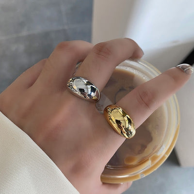 Fashion Simple Solid Color Geometric Open Alloy Opening Ring