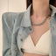 Fashion Simple Thick Female Short Clavicle Chain Titanium Steel Necklace