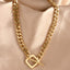 Fashion Simple Titanium Steel Necklace Plated 18K Gold Clavicle Chain