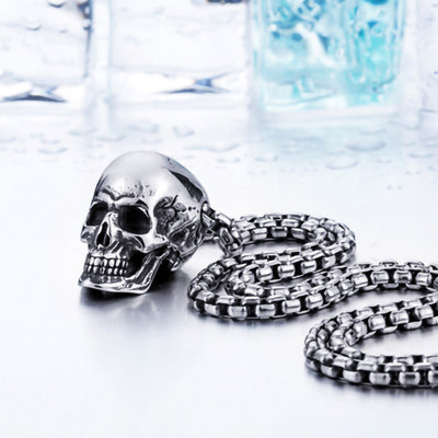 Fashion Skull Titanium Steel Plating Pendant Necklace 1 Piece