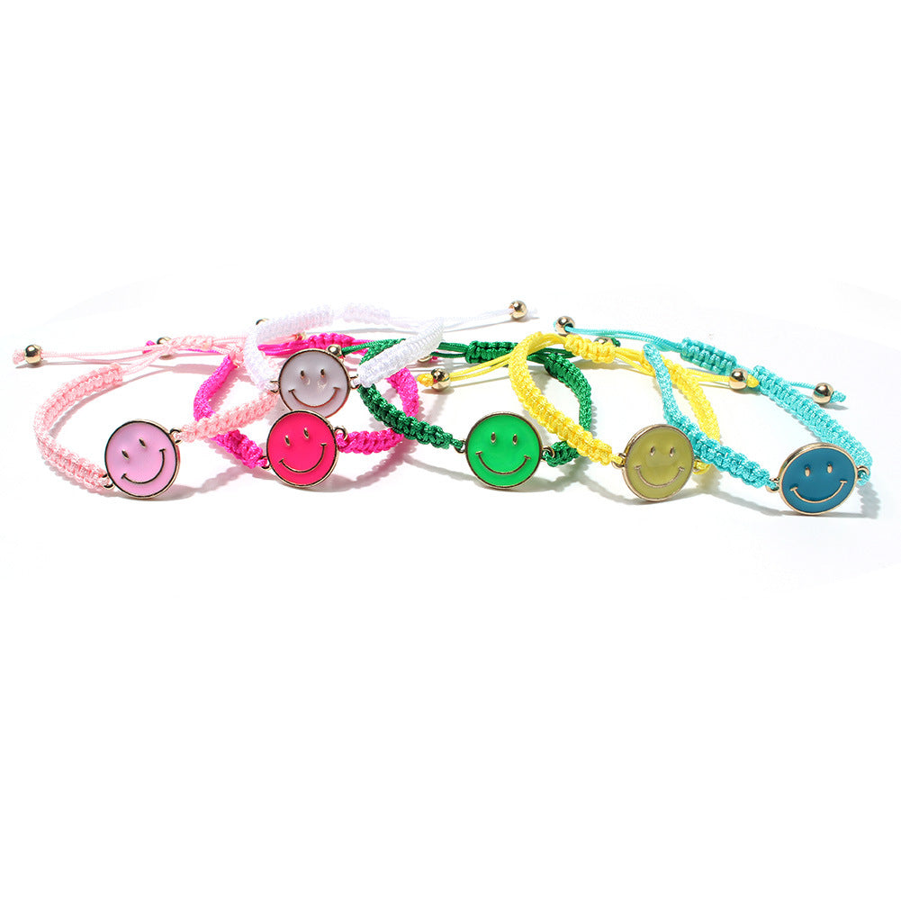 Fashion Multicolor Smiley Face Adjustable Copper Bracelet