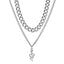 Fashion Snake Thick Chain Double Layer Alloy Necklace Wholesale