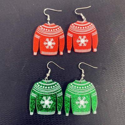 Acrylic Snowflake Christmas Drop Earrings for Women