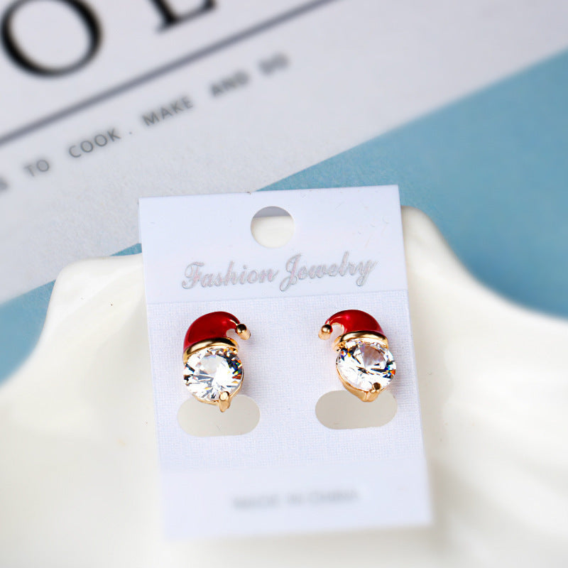 Fashion Snowman and Reindeer Christmas Element Alloy Rhinestone Women's Earrings