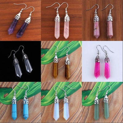 Fashion Solid Color Gem Earrings 1 Pair