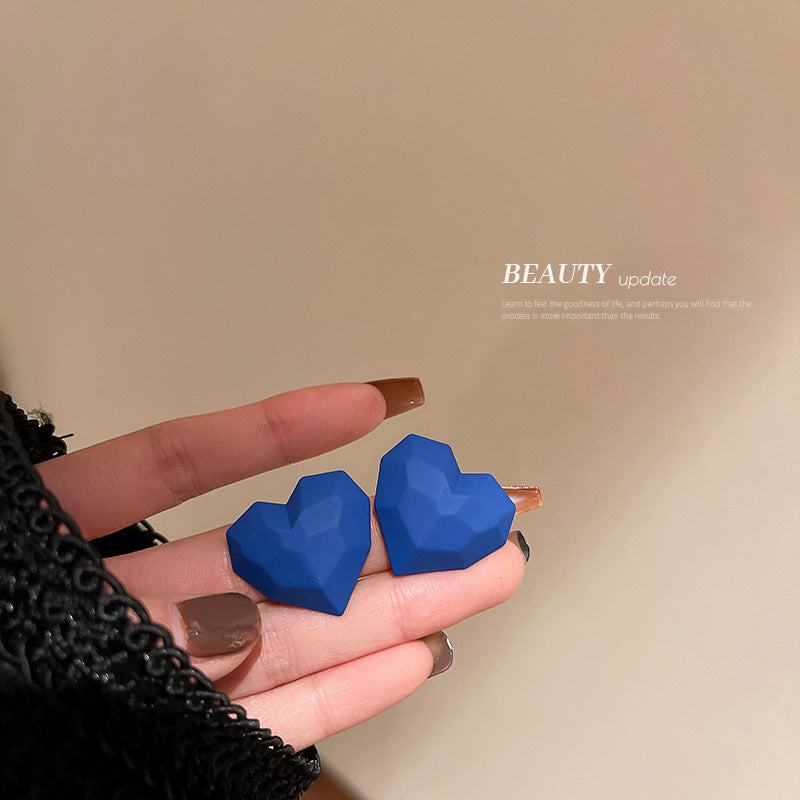 Fashion Solid Color Heart-shaped Alloy Earrings Wholesale